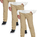 Khaki & Khaki & Khaki 4 3 Pack Boy's Stretch Slim Fit School Uniform Chino Pants